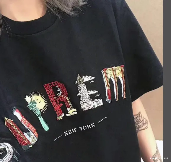 Rainbow XL Logo Embroidery Arc White sleeved Black M L City and Arc 19SS City S Tee T-shirt Short 0516
